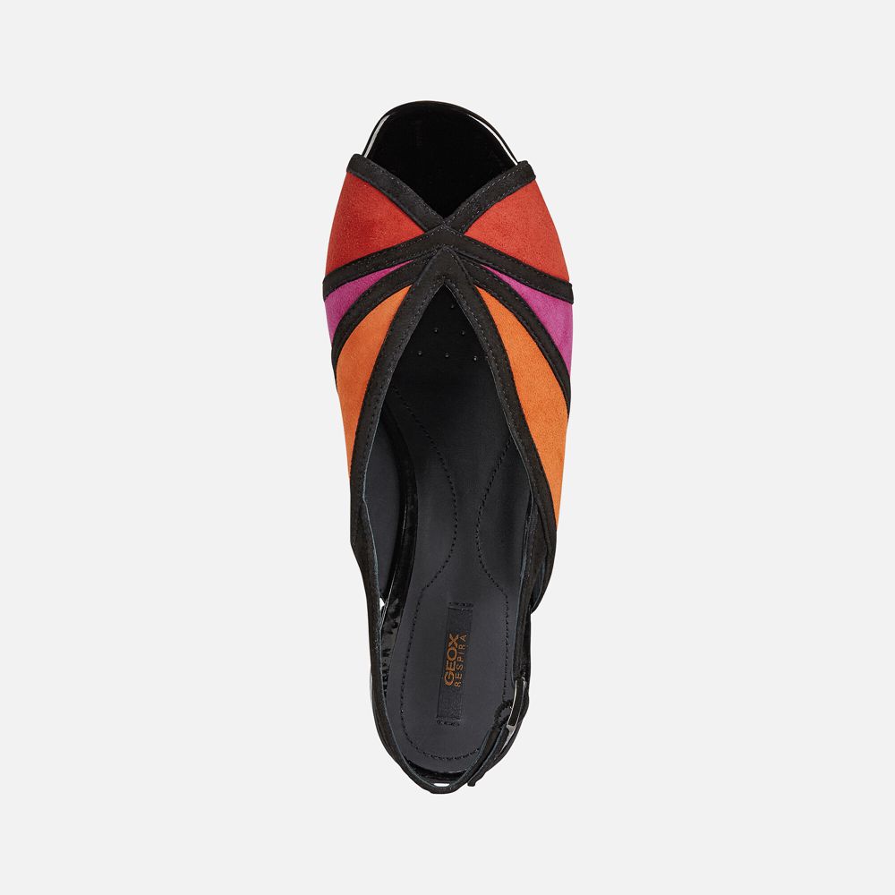 Sandales Geox Wistrey - Orange/Noir - Femme 486572-BEY